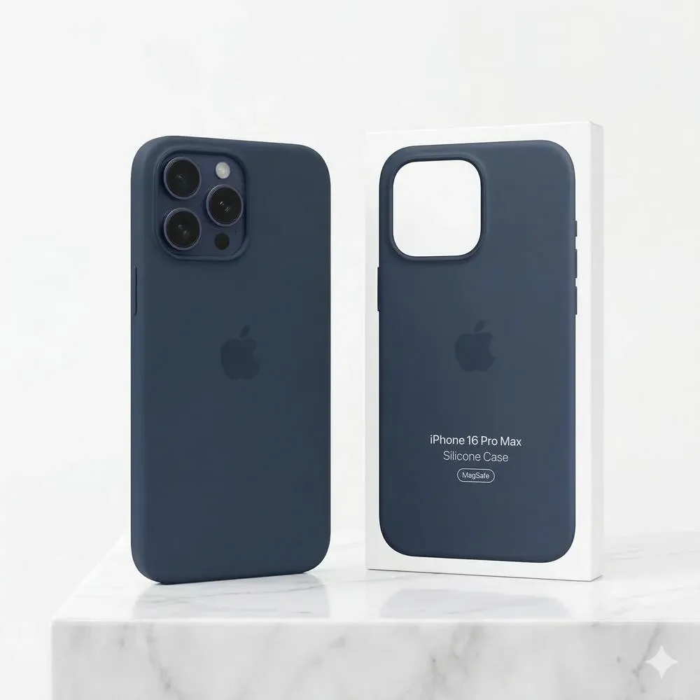 Apple iPhone 16 Pro Max Silicone Case MagSafe Blue Denim New phone case
